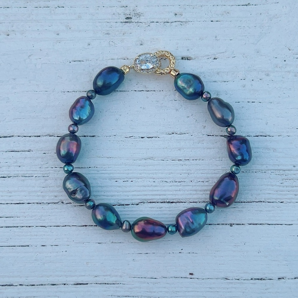 S96 Handmade Freshwater Baroque Pearl Bracelet - Picture 5 of 5